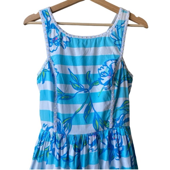 Lilly Pulitzer Sandrine Dress Shorely Blue, with  Pearl details, size 2 - Picture 5 of 10